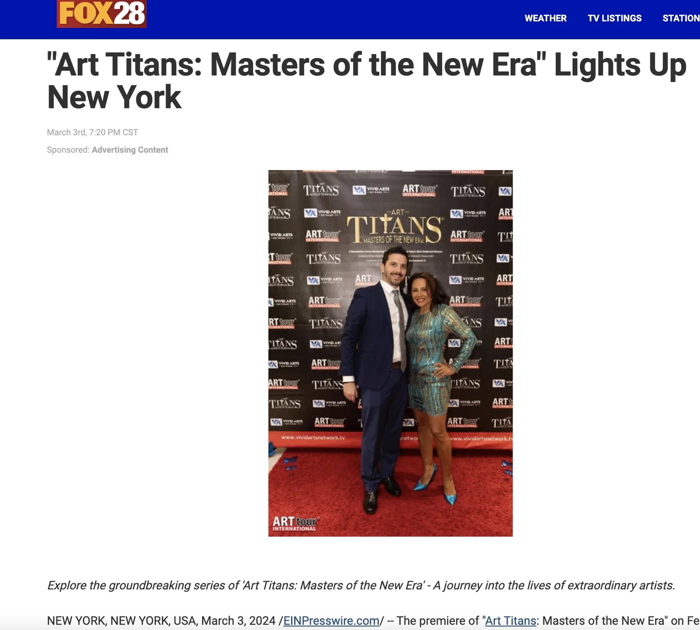 Art Titans press feature on FOX28